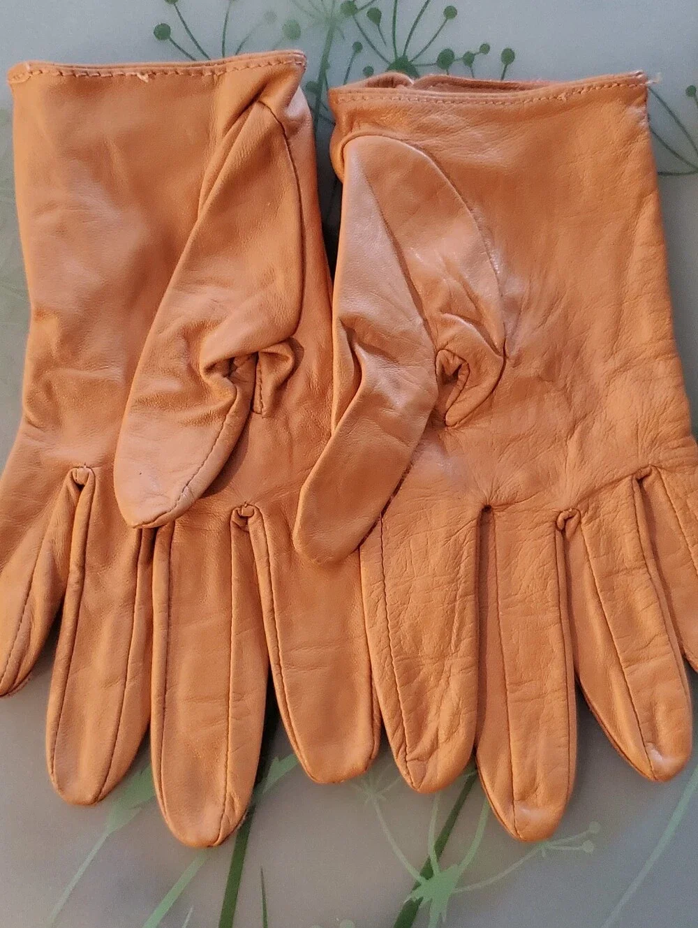 Vintage 90's Leather Driving Gloves - Orange